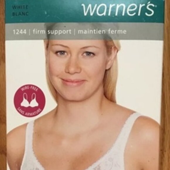 Warner's 1244 Firm Support Classic Wire Free Bra With Lace trim - Picture 3 of 3